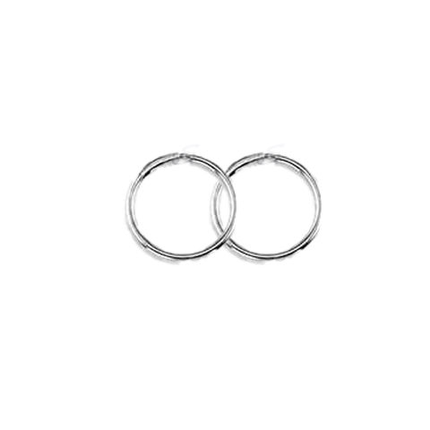 10K White Gold 12mm Sleeper Earrings