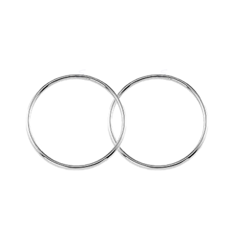 10K White Gold 22mm Sleeper Earrings
