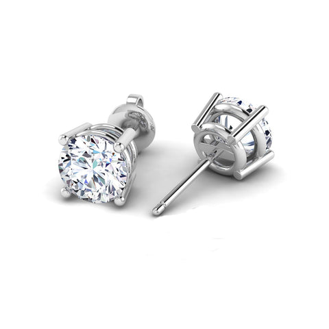 0.55DW Lab Grown Diamond Solitaire Earrings in 14K White Gold