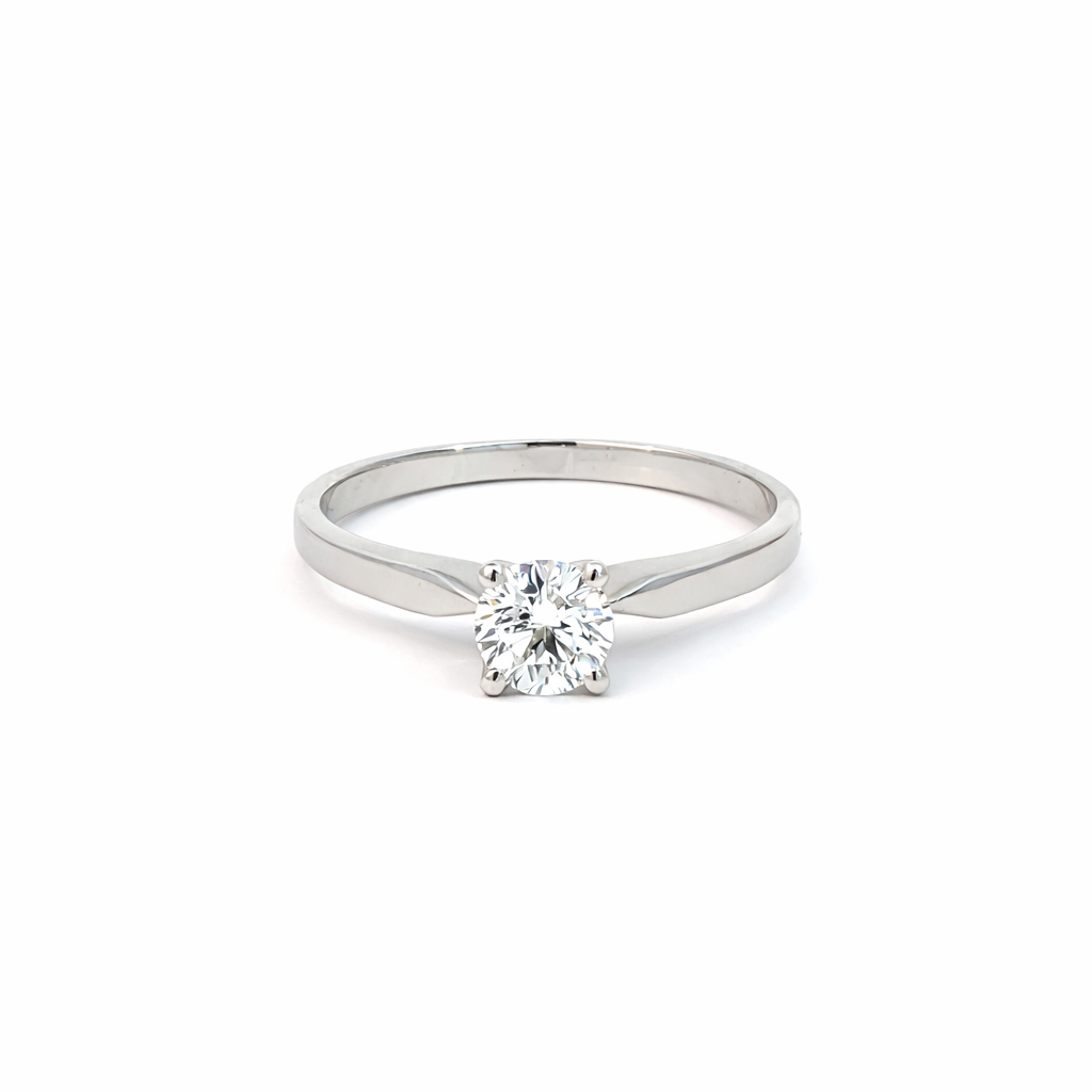 14K White Gold 0.50CT Lab Grown Diamond Solitaire Ring