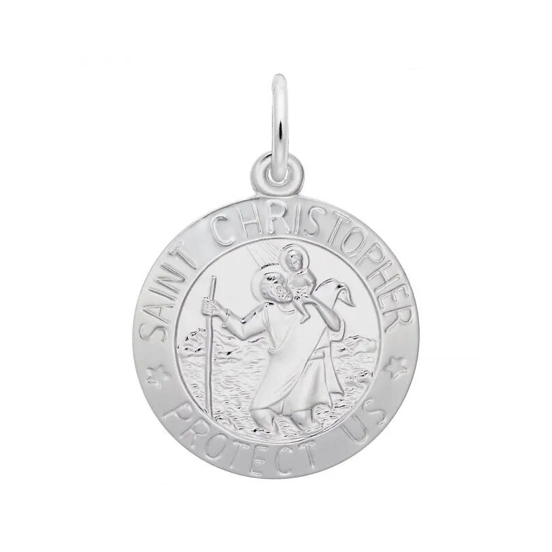 Sterling Silver St. Christopher Disc Charm
