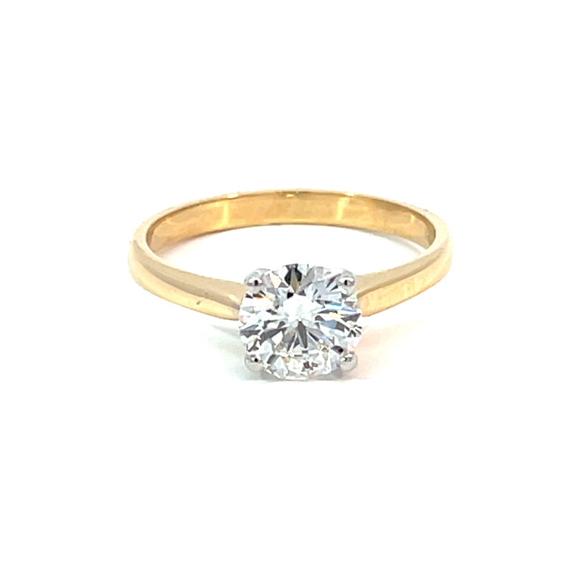 14K Yellow Gold 1.02CT Lab Grown Diamond Solitaire Ring
