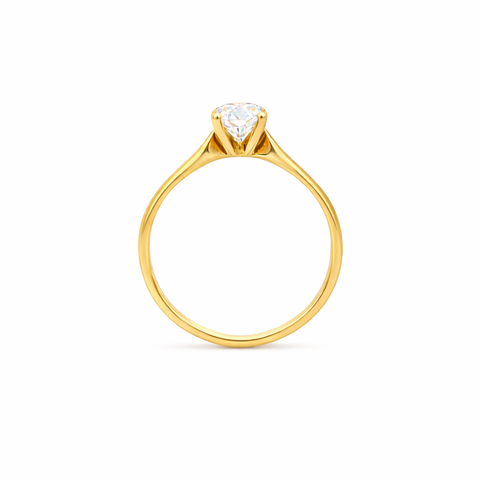 1.00CT Lab Grown Diamond Solitaire Ring in 14K Yellow Gold