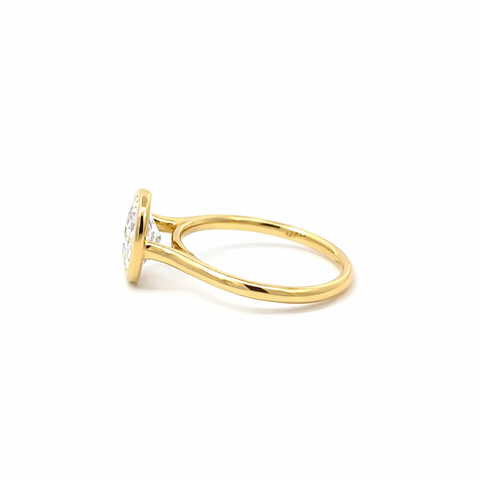 1.51 CT Oval Lab Grown Diamond Solitaire Ring in 14K Yellow Gold