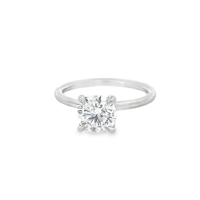 1.52 Carat Round Lab Grown Diamond Solitaire Ring in 14K White Gold