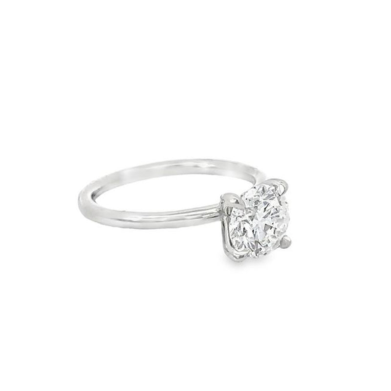 1.52 Carat Round Lab Grown Diamond Solitaire Ring in 14K White Gold
