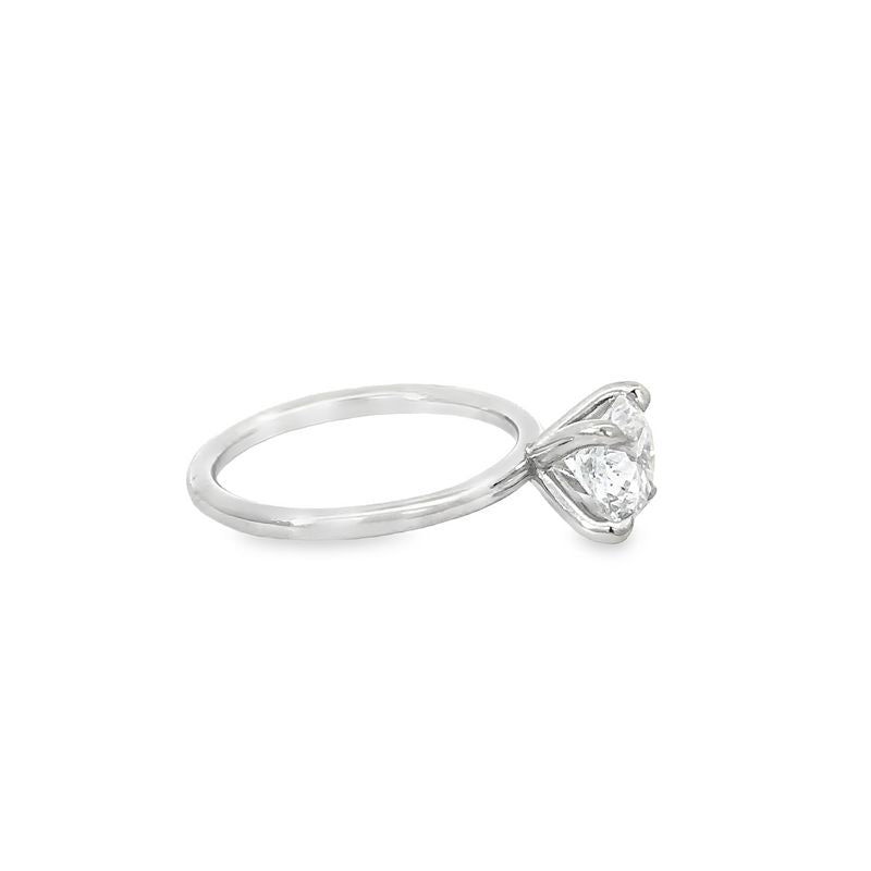 1.52 Carat Round Lab Grown Diamond Solitaire Ring in 14K White Gold