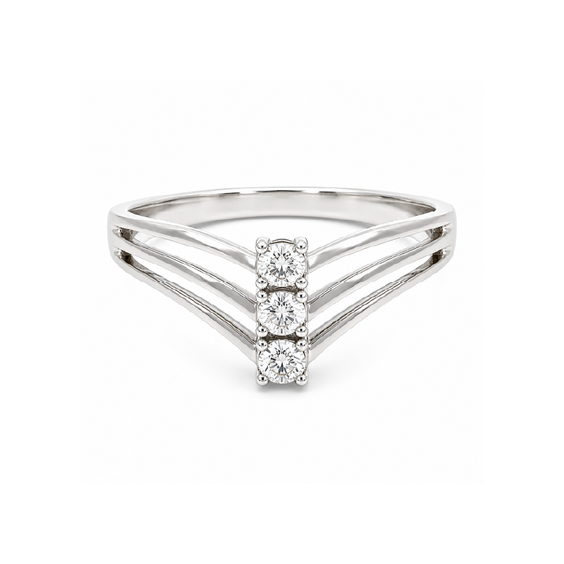 10K White Gold 0.03CT Diamond Women's Ring