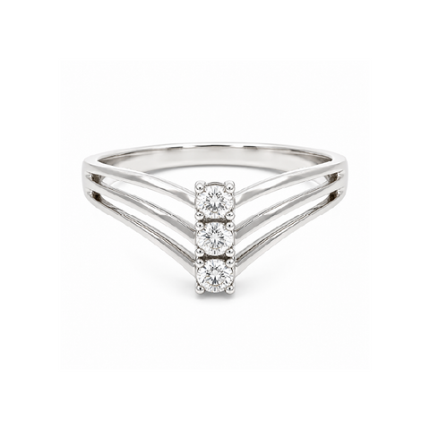 10K White Gold 0.03CT Diamond Women's Ring