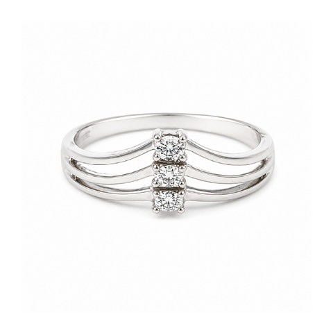 10K White Gold 0.03CT Diamond Women's Ring