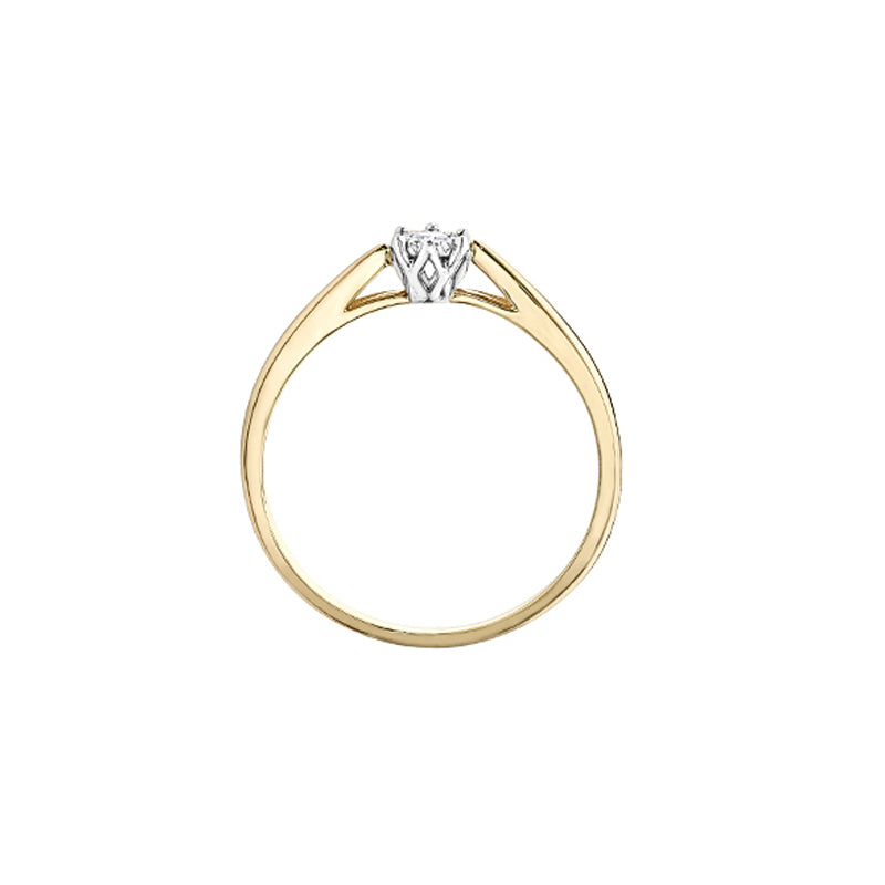 10K Yellow Gold Illusion Set 0.05 CT Diamond Ring