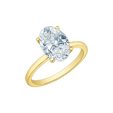 2.57TDW Lab Grown Diamond 14K Yellow Gold Oval Ring