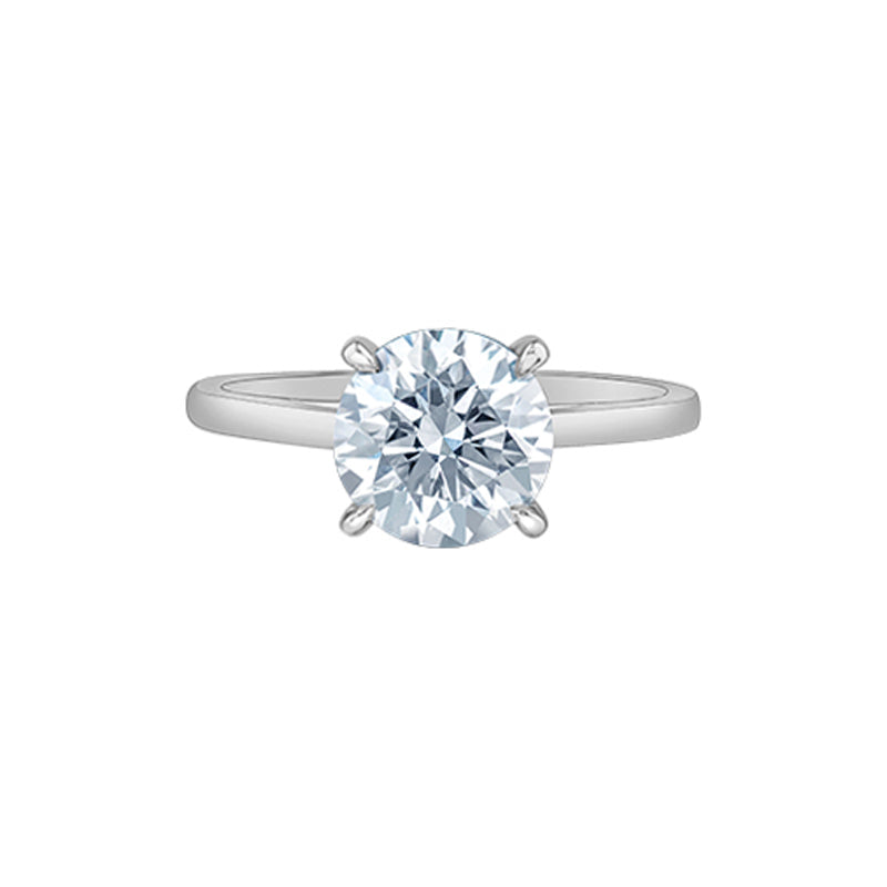 2.10CT Round Lab Grown Diamond Solitaire Ring in 14K White Gold