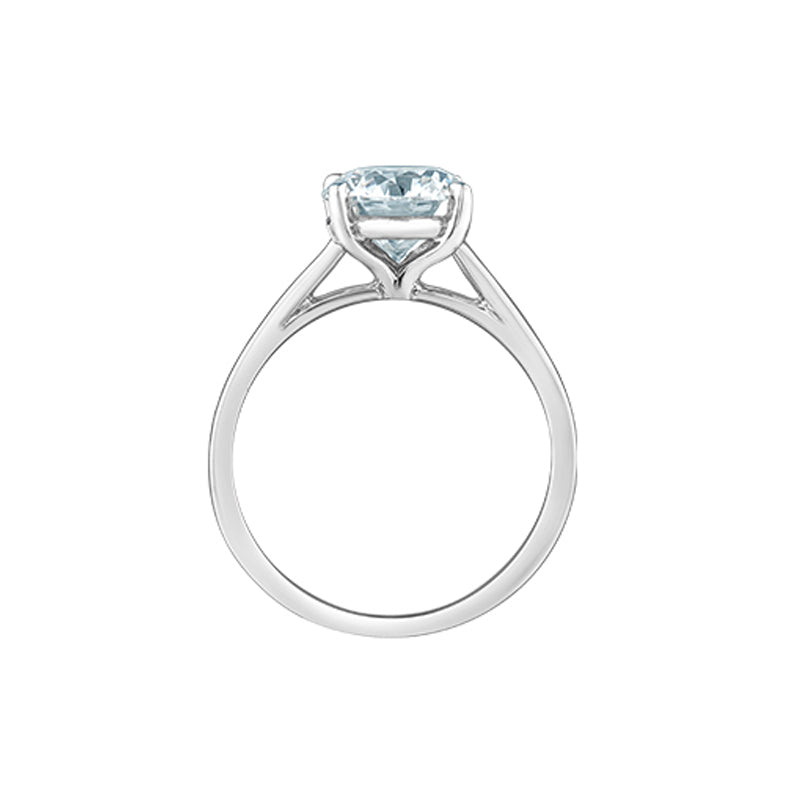 2.10CT Round Lab Grown Diamond Solitaire Ring in 14K White Gold