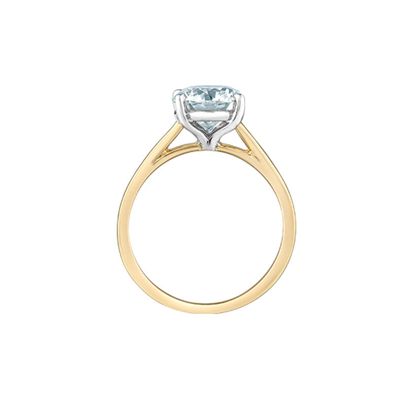 14K Yellow &amp; White Gold 2.08ct Lab-Grown Diamond Solitaire Ring