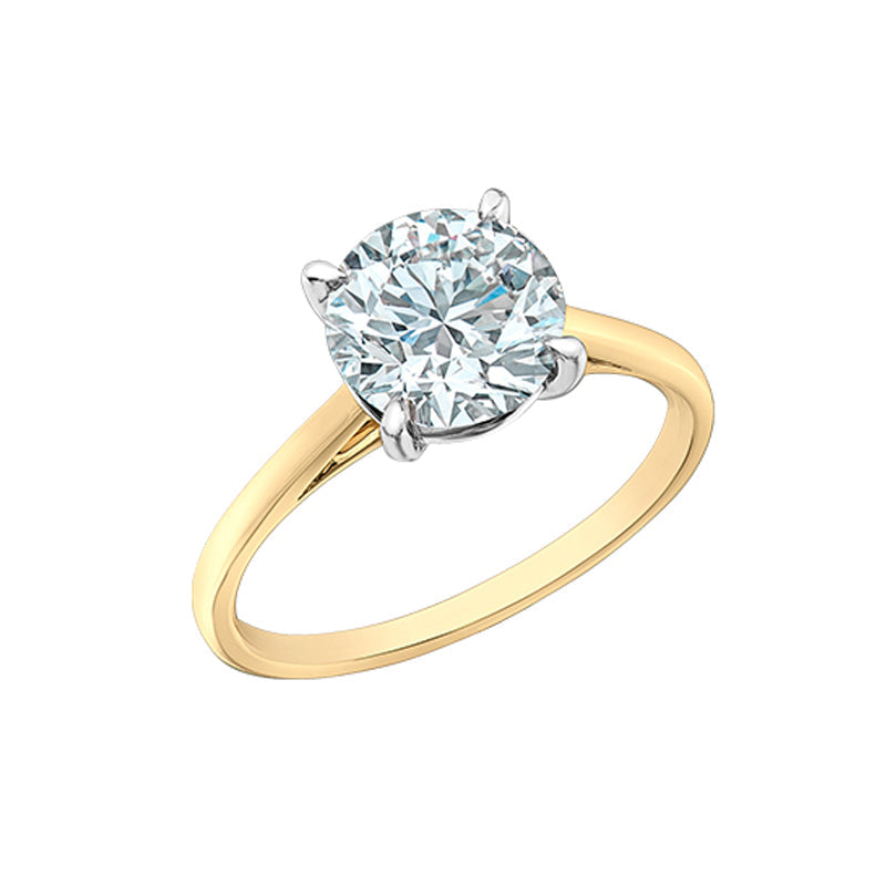 14K Yellow &amp; White Gold 2.08ct Lab-Grown Diamond Solitaire Ring