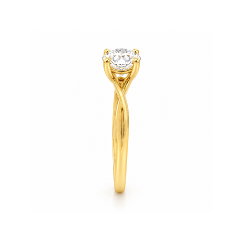 14K Yellow Gold 1.50CT Lab Grown Diamond Solitaire Ring with Infinity Shank
