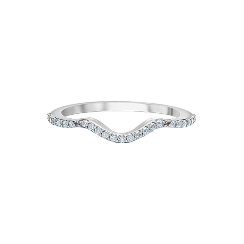 14K White Gold 0.14TDW Lab Grown Diamond Curved Band