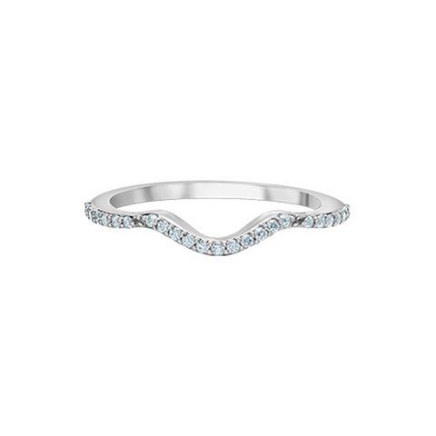 14K White Gold 0.14TDW Lab Grown Diamond Curved Band