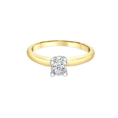 10K Yellow Gold 0.13CT Diamond Solitaire Promise Ring
