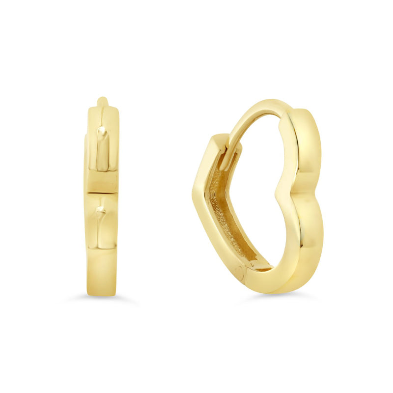 10K Yellow Gold Heart Earrings