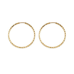 10K Yellow Gold 30MM Dazzles Hoop Earrings