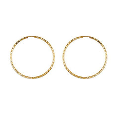 10K Yellow Gold 35MM Dazzles Hoop Earring