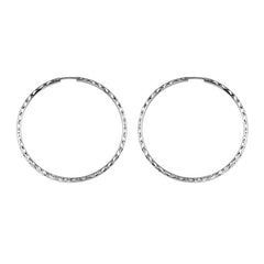 10K White Gold 35MM Dazzles Hoop Earring