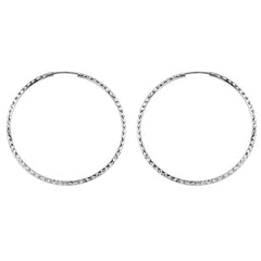 10K White Gold 45MM Dazzles Hoop Earring