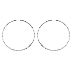 10K White Gold 55MM Dazzles Hoop Earrings