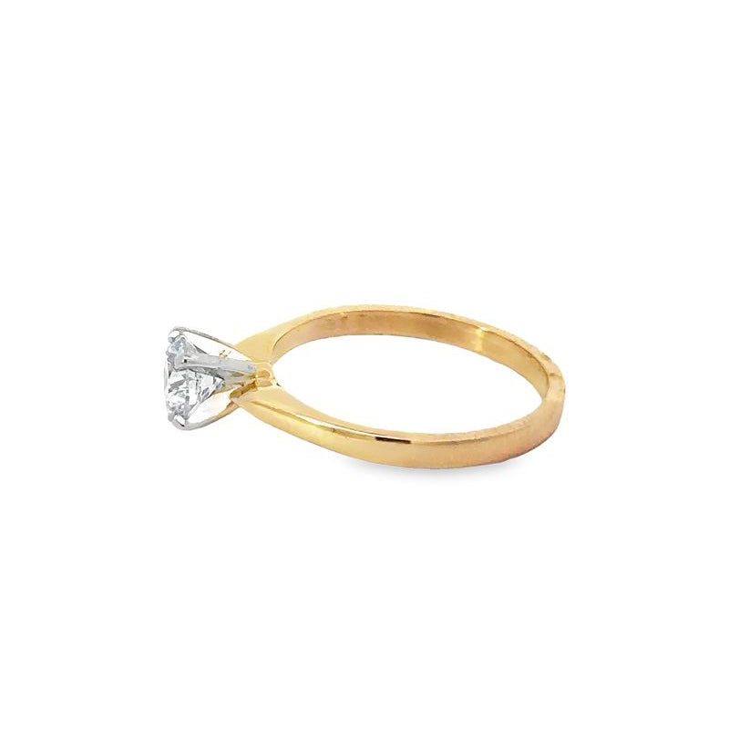 14K Yellow Gold Solitaire Ring with 0.56ct Lab Grown Diamond