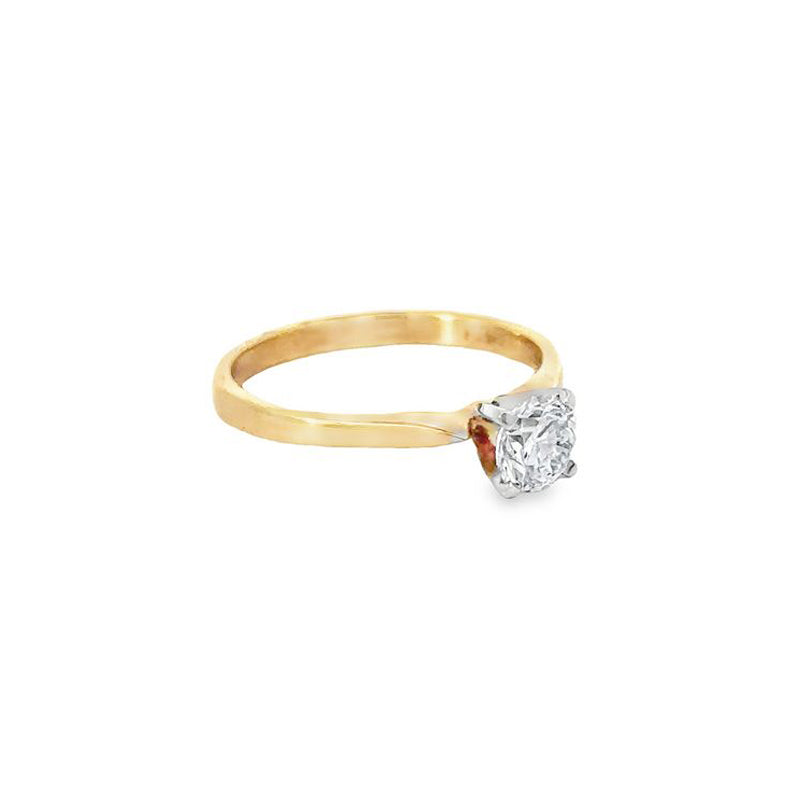 14K Yellow Gold Solitaire Ring with 0.56ct Lab Grown Diamond