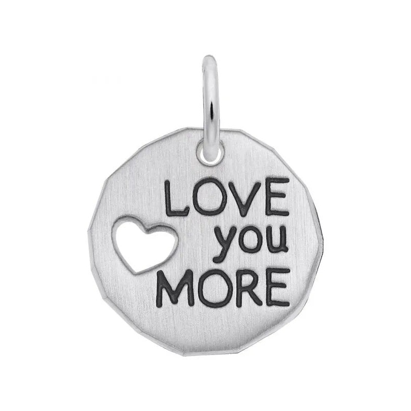 Sterling Silver Love You More Tag Charm