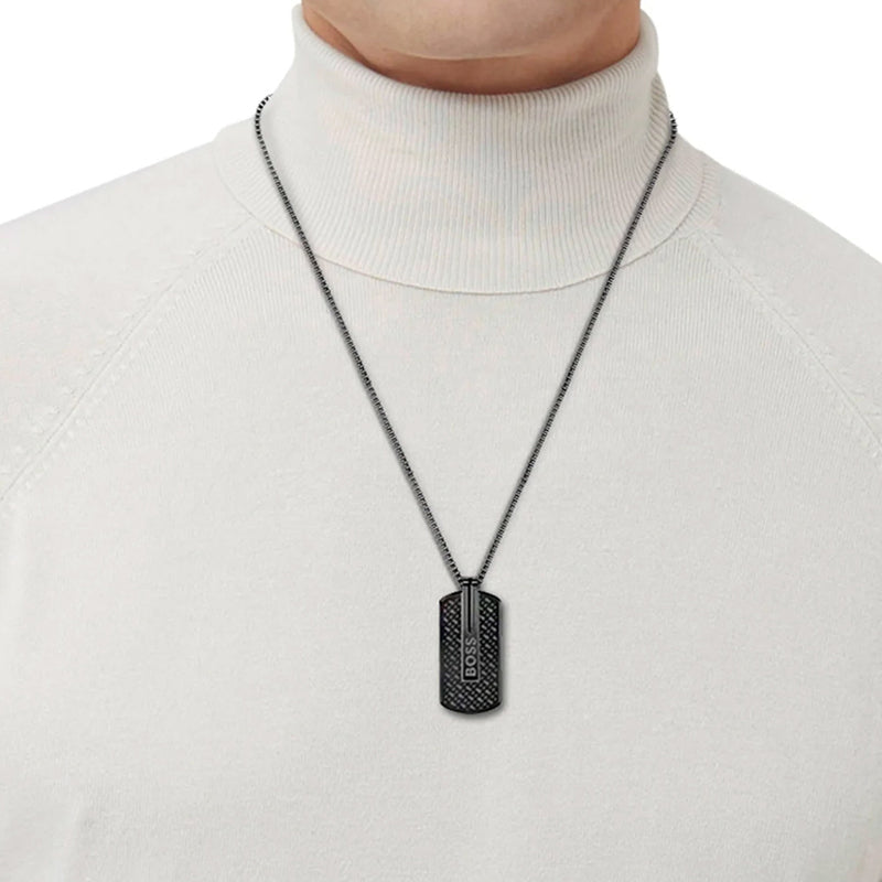 Hugo Boss Jewellery Men&#39;s Orlado Black Pendant 1580356