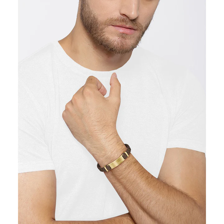 Hugo Boss Jewelry Men&#39;s Dylan leather Bracelet 1580607M