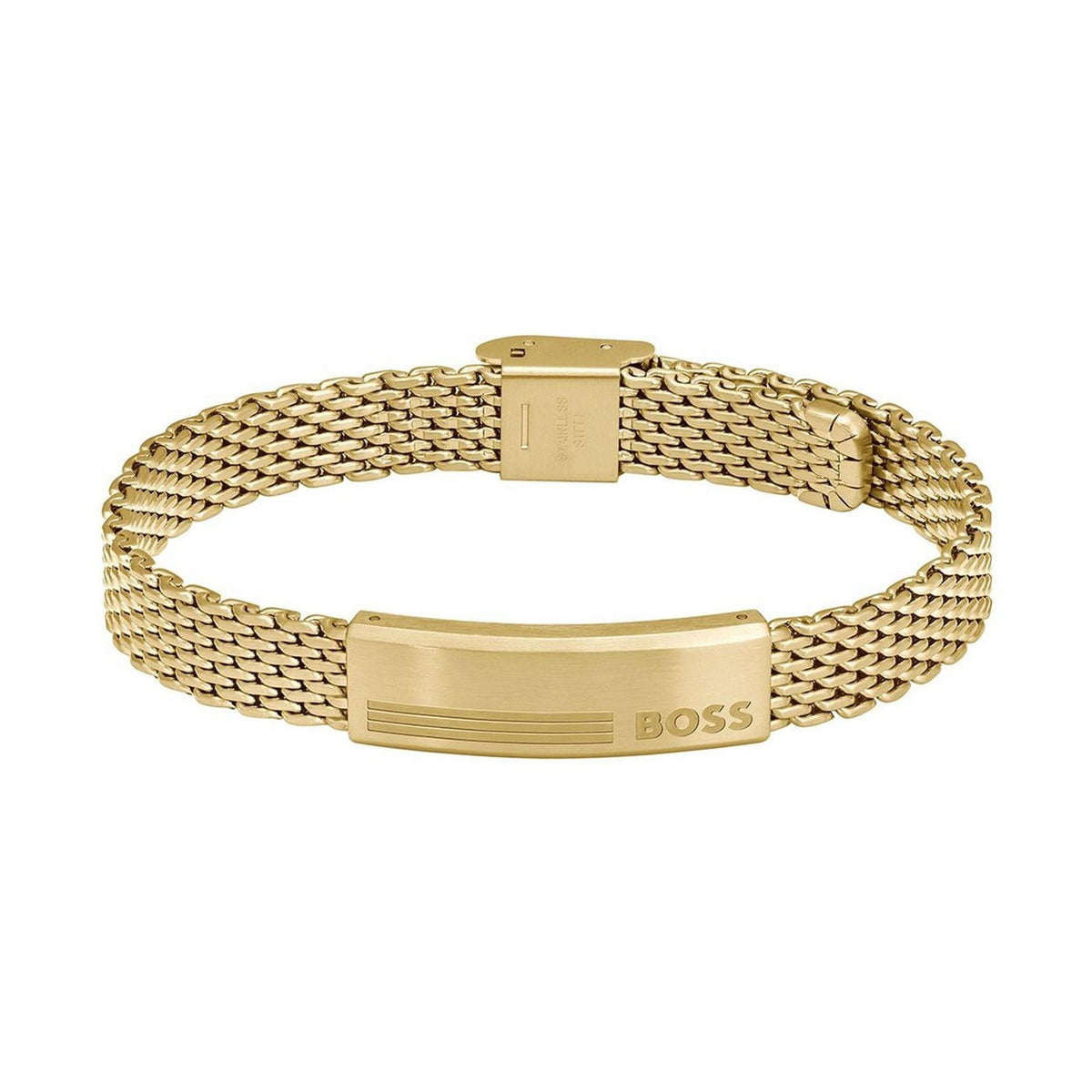 Hugo Boss Jewellery Men&#39;s Alen Gold IP Mesh Bracelet 1580610