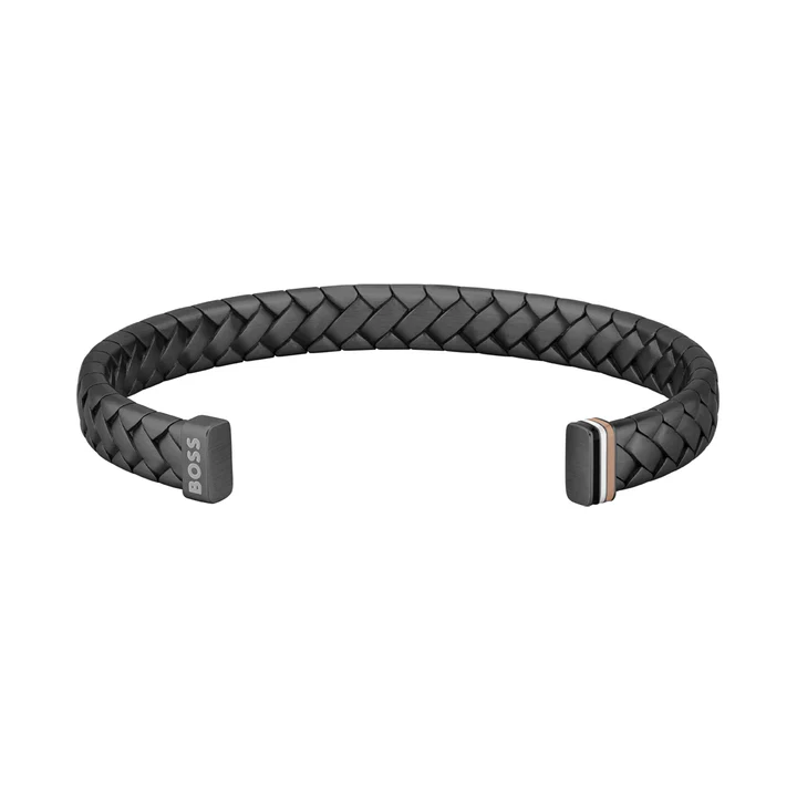 Hugo Boss Jewellery Men&#39;s Tailored Black Braided Bangle 1580673