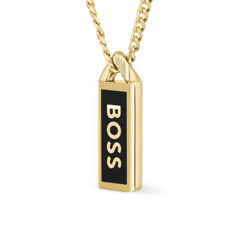 Hugo Boss Jewellery Men&#39;s Kassy Gold Plated Stainless Steel Necklace 1580678