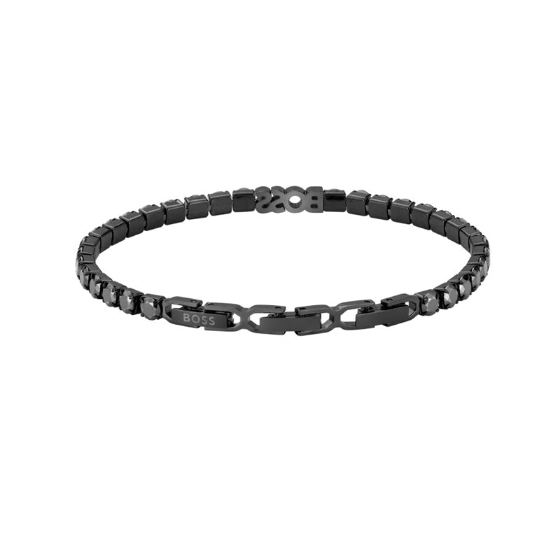 Hugo Boss Jewellery Men&#39;s Black Steel Tennis Bracelet 1580708