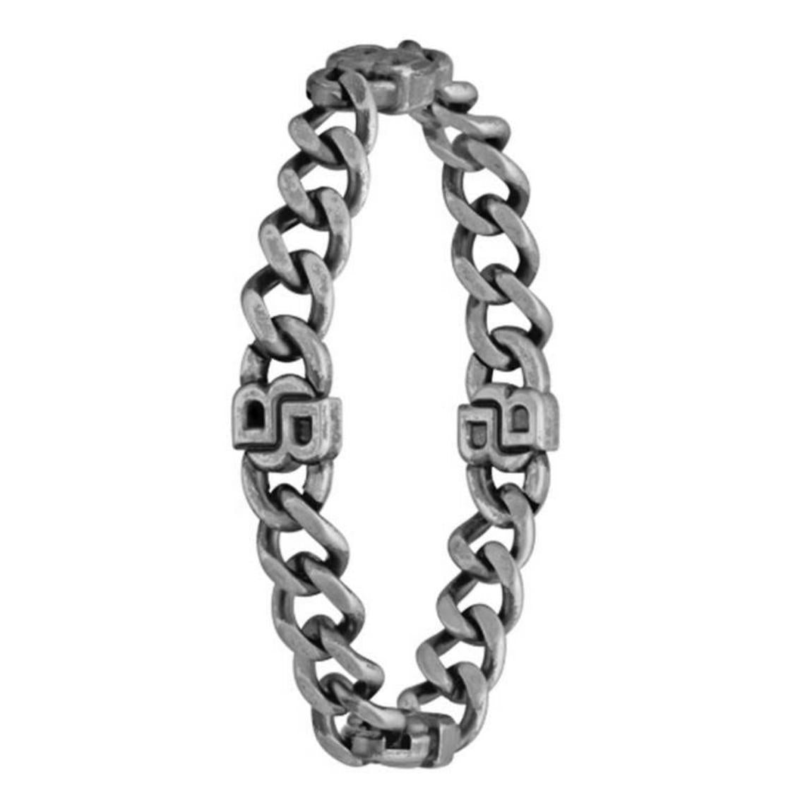 Hugo Boss Jewellery Men&#39;s Double B Black Stainless Steel Link Bracelet 1580742M