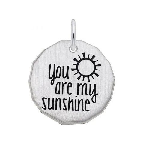 You Are My Sunshine Tag Sterling Silver Charm