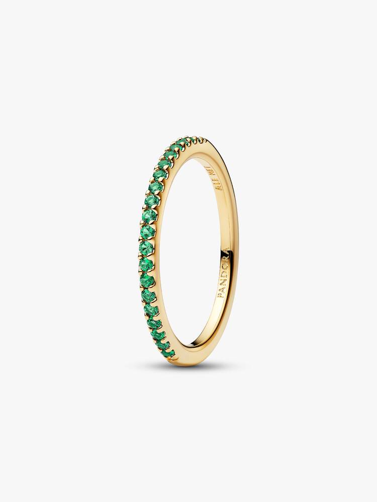 Pandora Sparkling Green Half-Eternity Band Ring