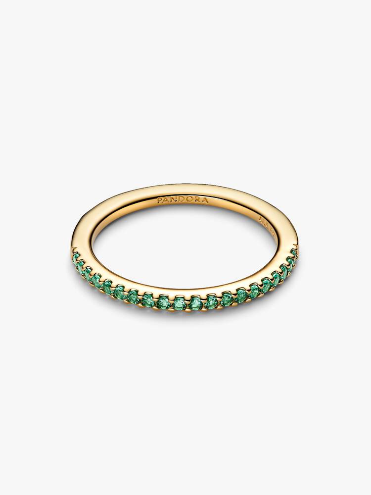 Pandora Sparkling Green Half-Eternity Band Ring