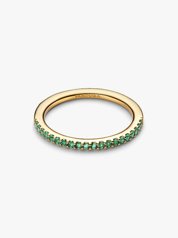 Pandora Sparkling Green Half-Eternity Band Ring