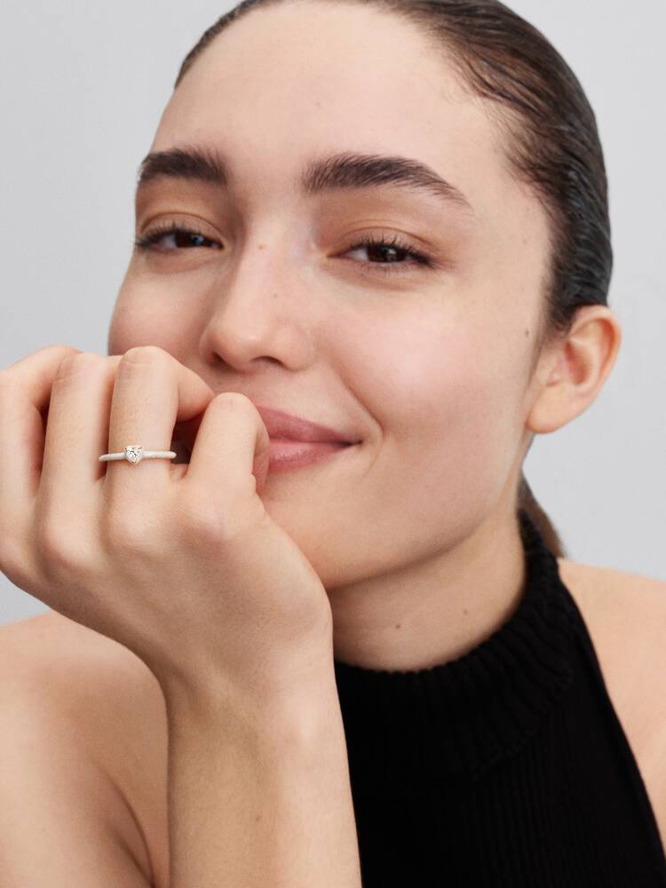 Pandora White Chakra Heart Ring