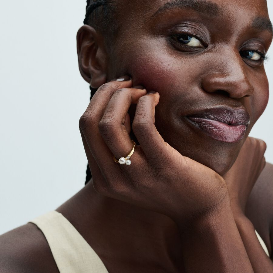 Pandora Duo Treated Freshwater Cultured Pearls Ring