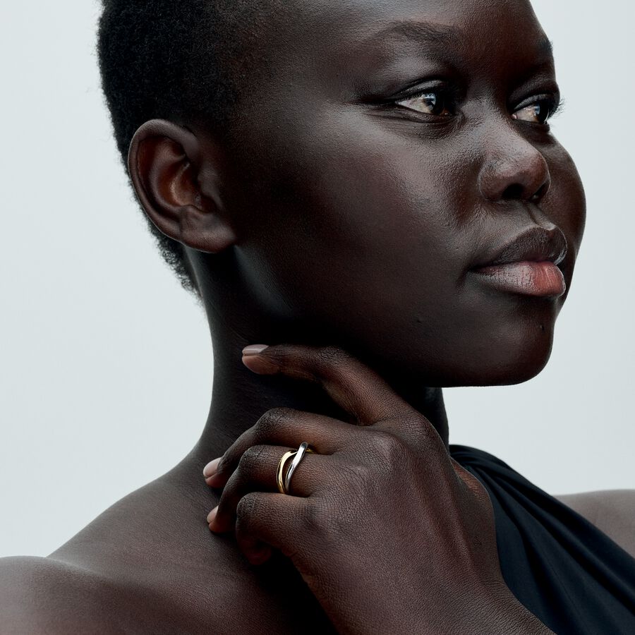 Pandora Two-tone Entwined Bands Ring