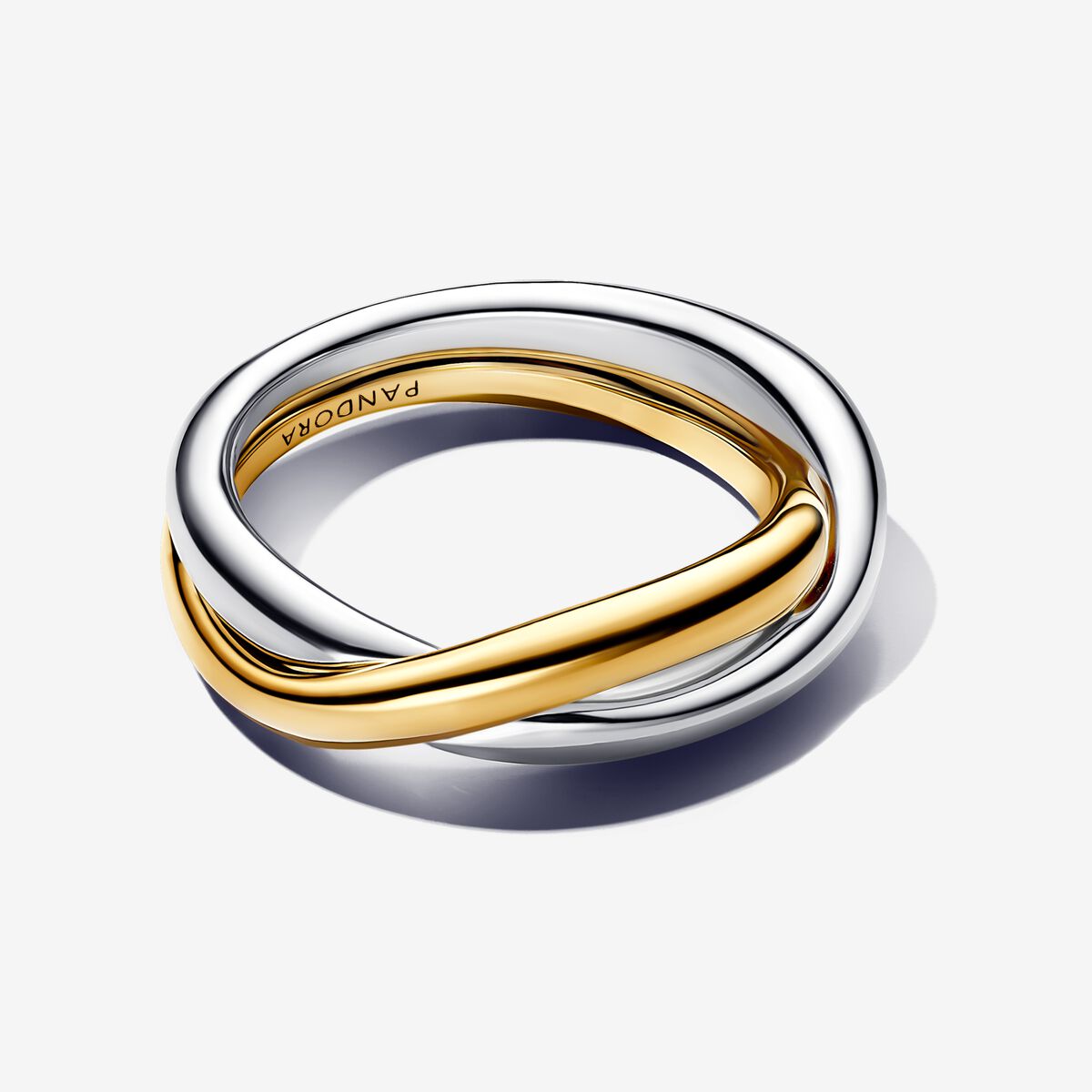 Pandora Two-tone Entwined Bands Ring