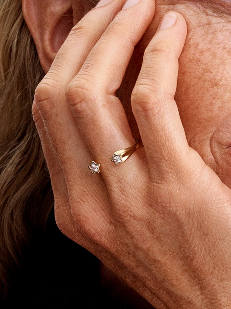 Pandora Shooting Stars Gold Plated Open Ring