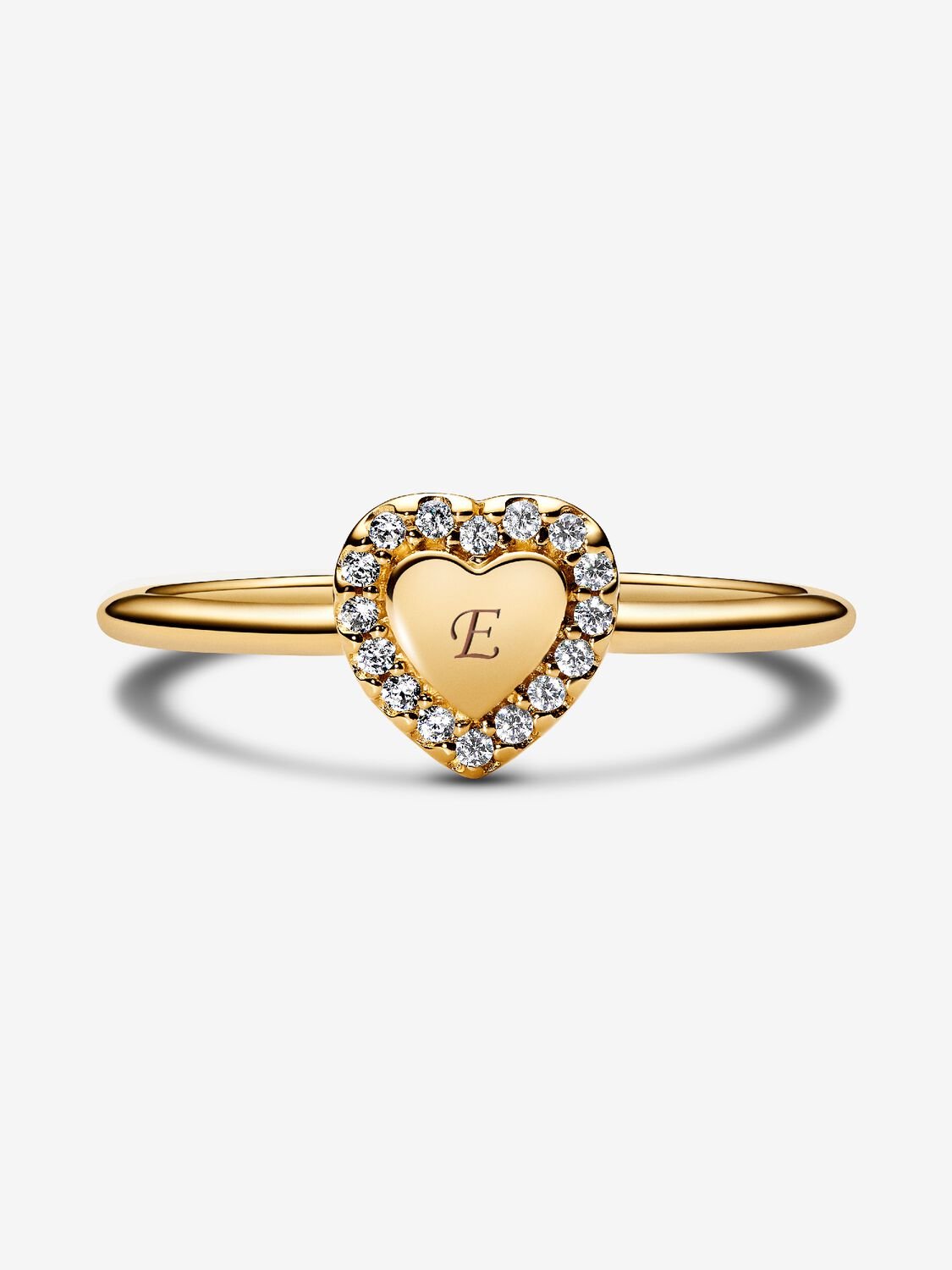 Pandora Engravable Heart Halo Ring